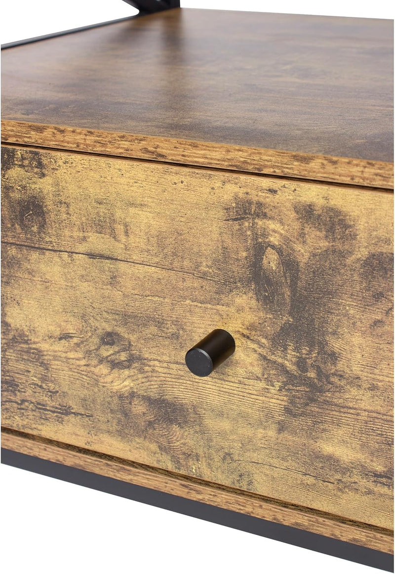 TV Lowboard with 2 Compartments Drawers Fits Up