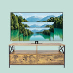 TV Lowboard with 2 Compartments Drawers Fits Up