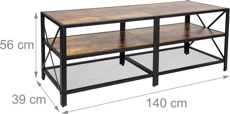TV Lowboard with 4 Shelves