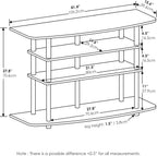 TV Stand 3-Tier Entertainment Centre Console for Up