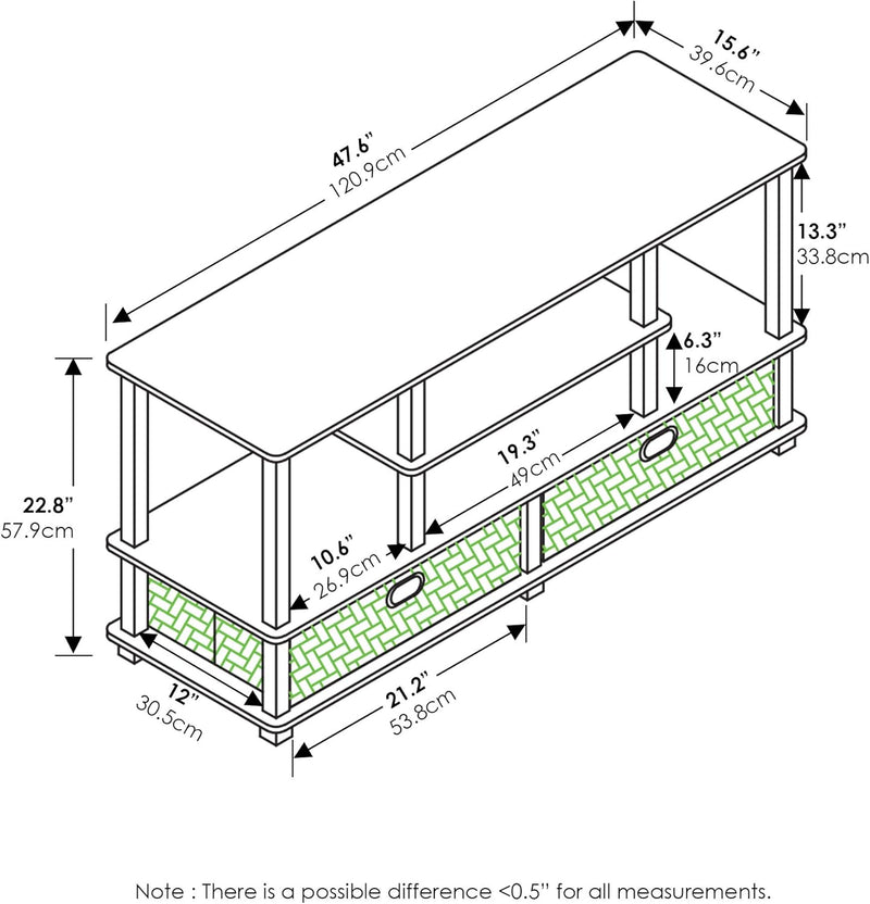 TV Stand 4-Tier Entertainment Centre Console for Up