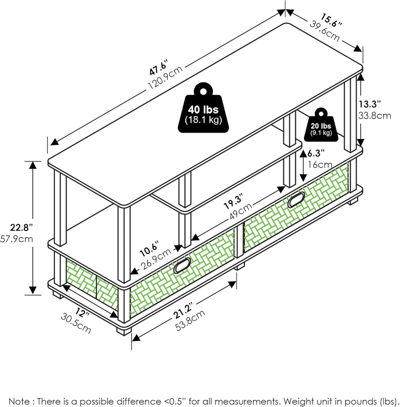 TV Stand 4-Tier Entertainment Centre Console for Up