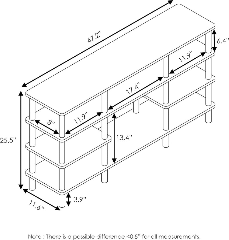 TV Stand 4-Tier Multipurpose Wide Shelf Entertainment Centre
