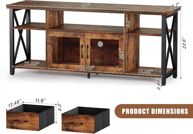 TV Stand Cabinet 140CM Wooden Unit with 2
