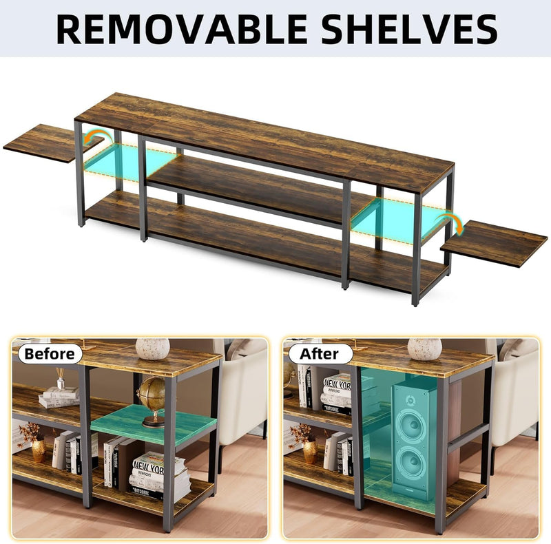 TV Stand Cabinet 3 Tier Wooden