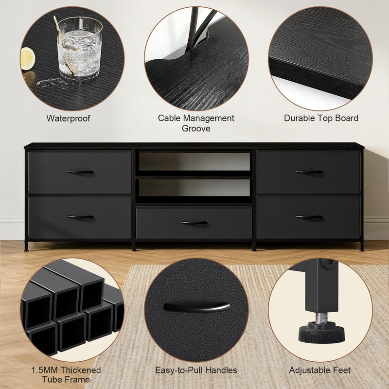 TV Stand Cabinet Unit Console Table with 5
