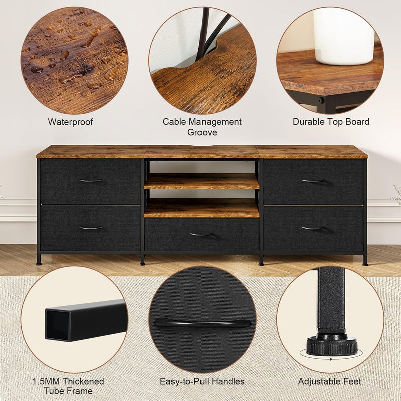 TV Stand Cabinet Unit Console Table with 5
