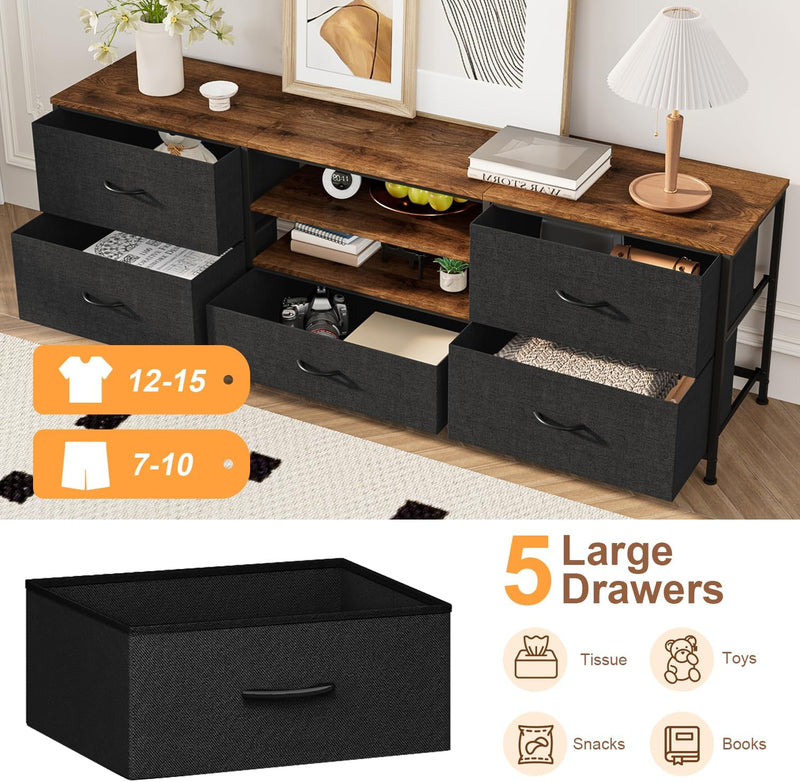 TV Stand Cabinet Unit Console Table with 5
