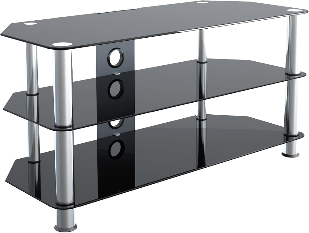 TV Stand Glass 100CM Wide with Shelves