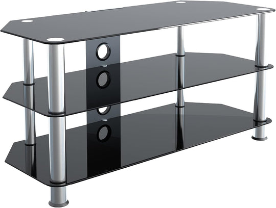 TV Stand Glass 100CM Wide with Shelves