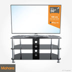 TV Stand Glass 100CM Wide with Shelves