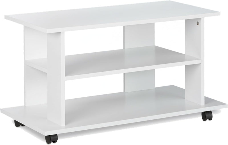 TV Stand on Castors 2 Compartments Console Receiver