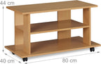 TV Stand on Castors 2 Compartments Console Receiver