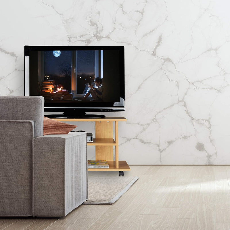 TV Stand on Castors 2 Compartments Console Receiver
