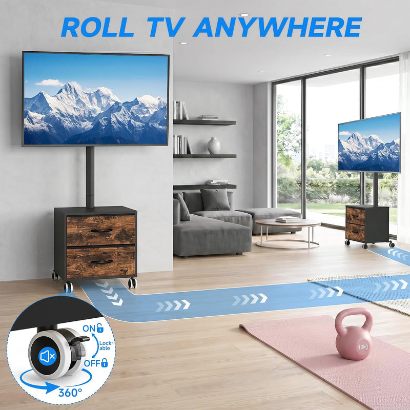 TV Stand on Wheels for 32-60 Inch LED