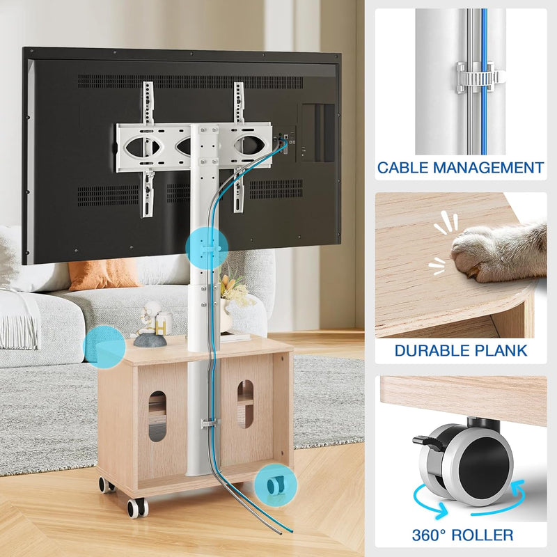 TV Stand on Wheels for 32-65 Inch Flat