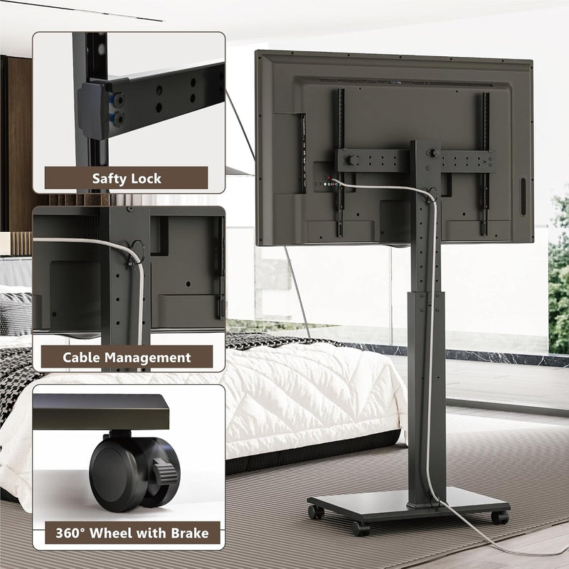 TV Stand on Wheels for 32-75 Inch Landscape