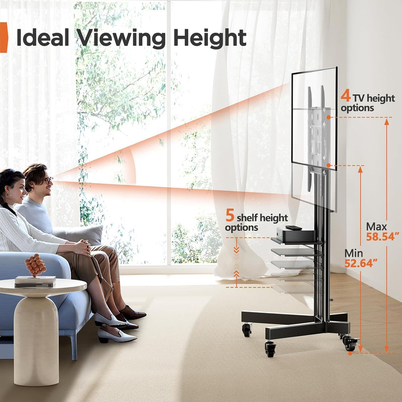 TV Stand on Wheels for 32-85 Inch Screens