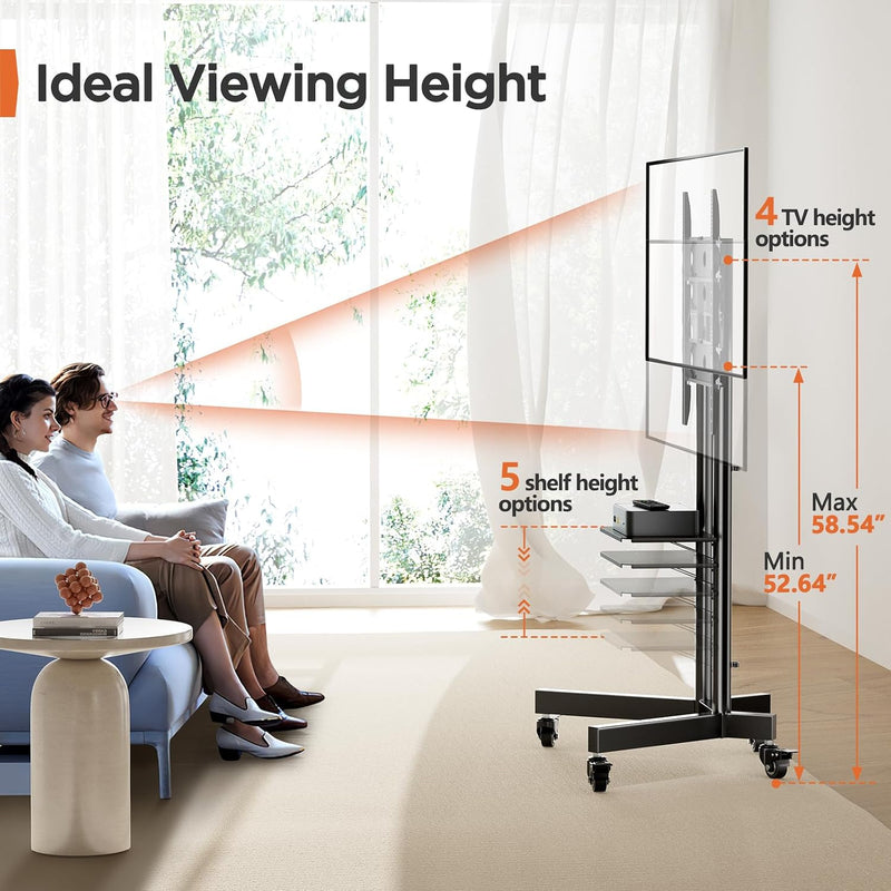 TV Stand on Wheels for 32-85 Inch Screens