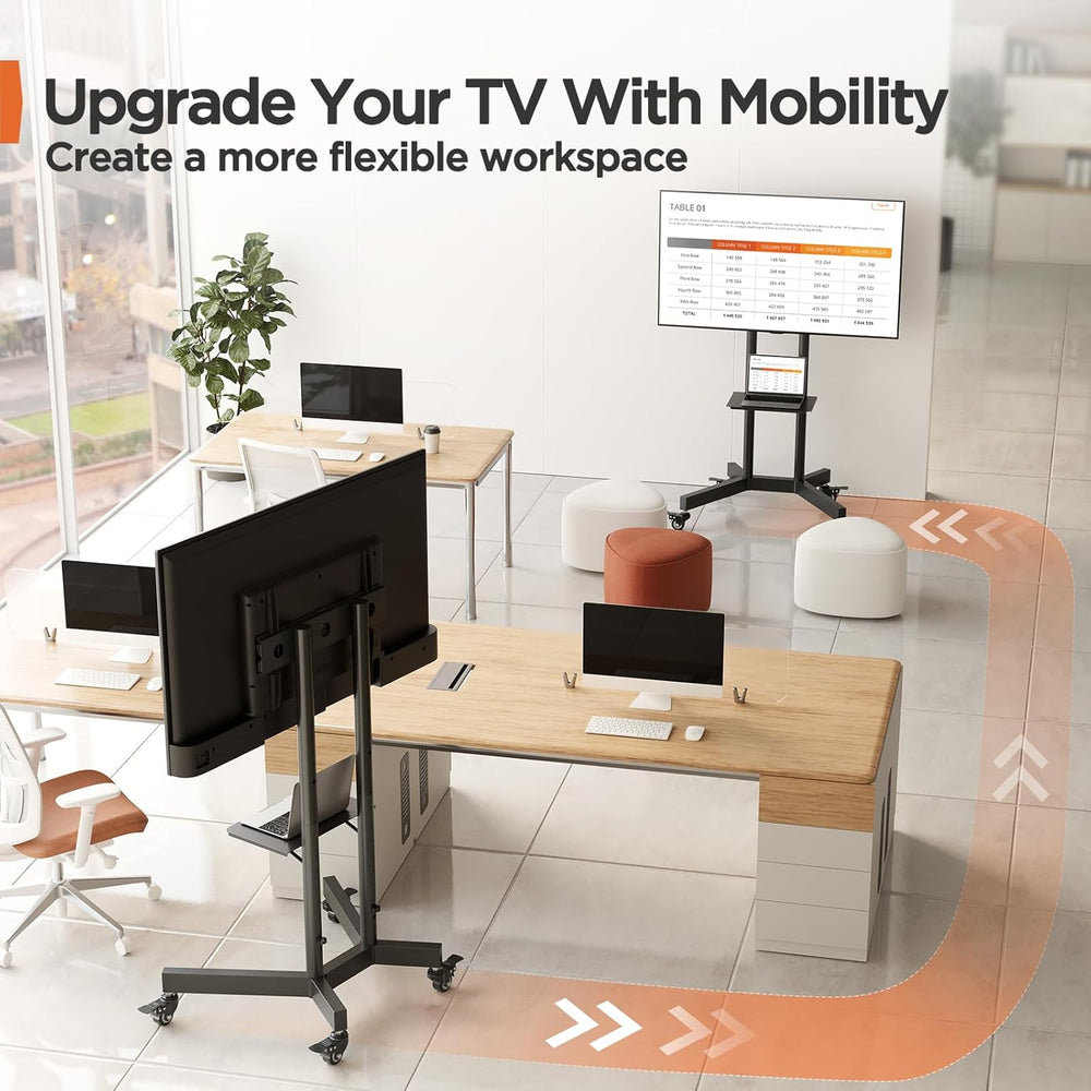 TV Stand on Wheels for 32-85 Inch Screens