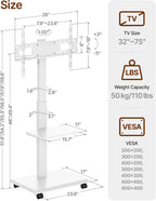 TV Stand on Wheels for 37-75 Inch Up