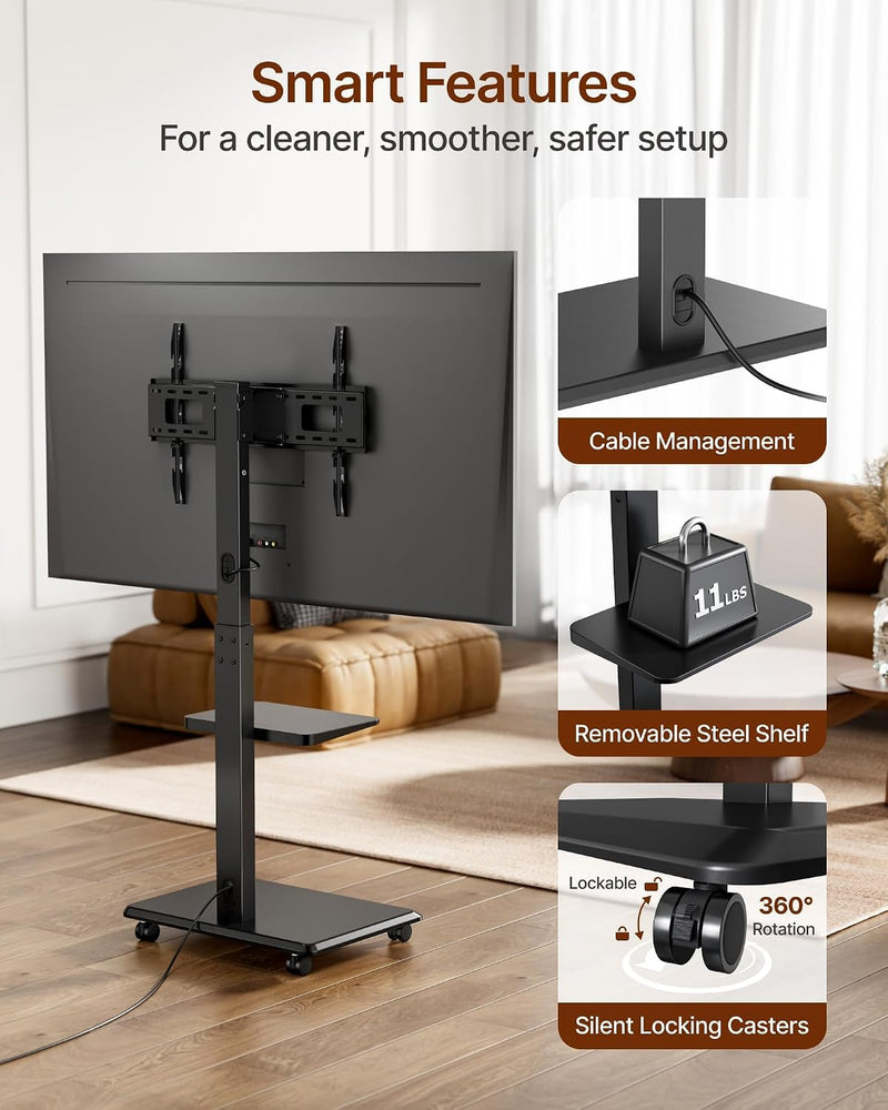 TV Stand on Wheels for 37-75 Inch Up