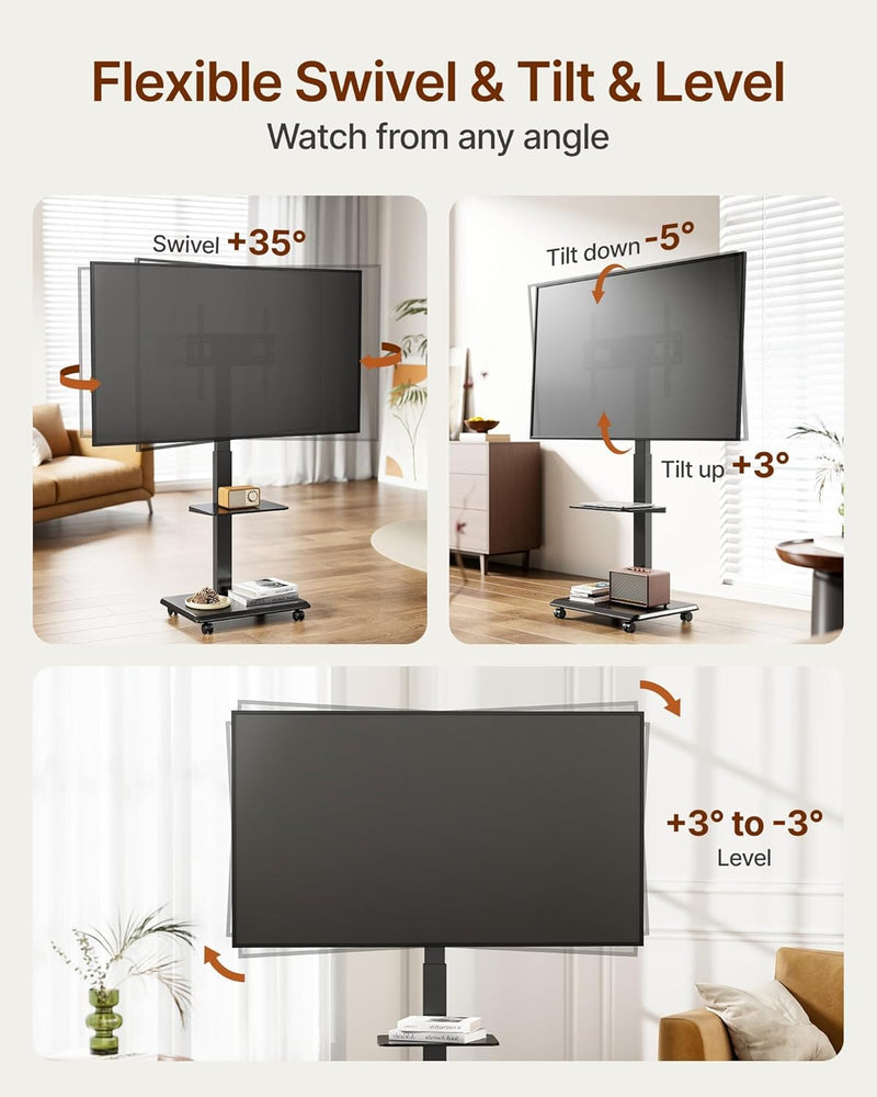 TV Stand on Wheels for 37-75 Inch Up