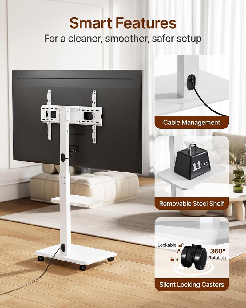TV Stand on Wheels for 37-75 Inch Up