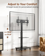 TV Stand on Wheels for 37-75 Inch Up