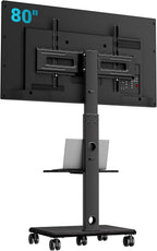 TV Stand on Wheels Height Adjustable Floor Mount