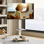 TV Stand on Wheels with 2 Shelves