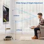 TV Stand on Wheels with 2 Shelves