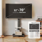 TV Stand on Wheels with 2 Shelves