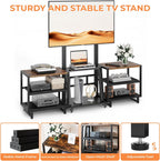 TV Stand on Wheels with 2 Side Table