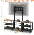 TV Stand on Wheels with 2 Side Table