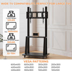 TV Stand on Wheels with 2 Side Table