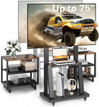 TV Stand on Wheels with 2 Side Table