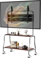 TV Stand on Wheels with 2-Tier Shelves
