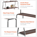 TV Stand on Wheels with 2-Tier Shelves