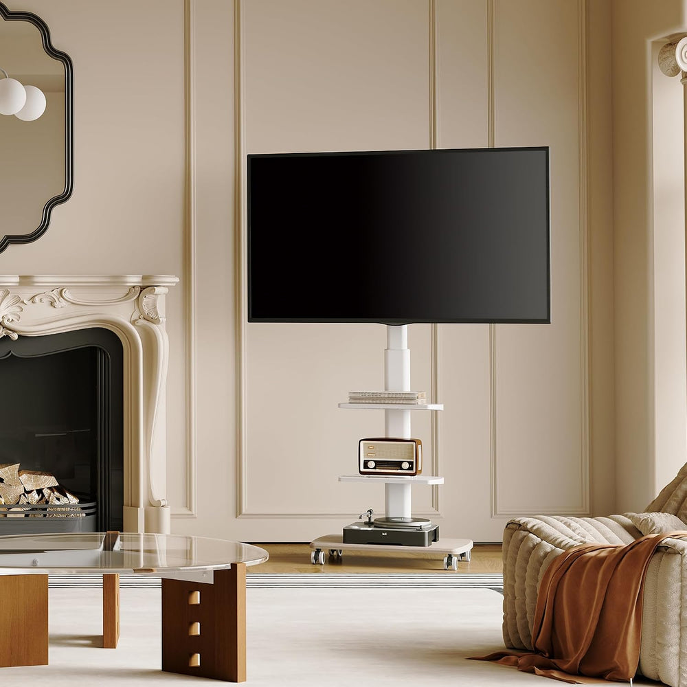 TV Stand on Wheels with 3 Shelves