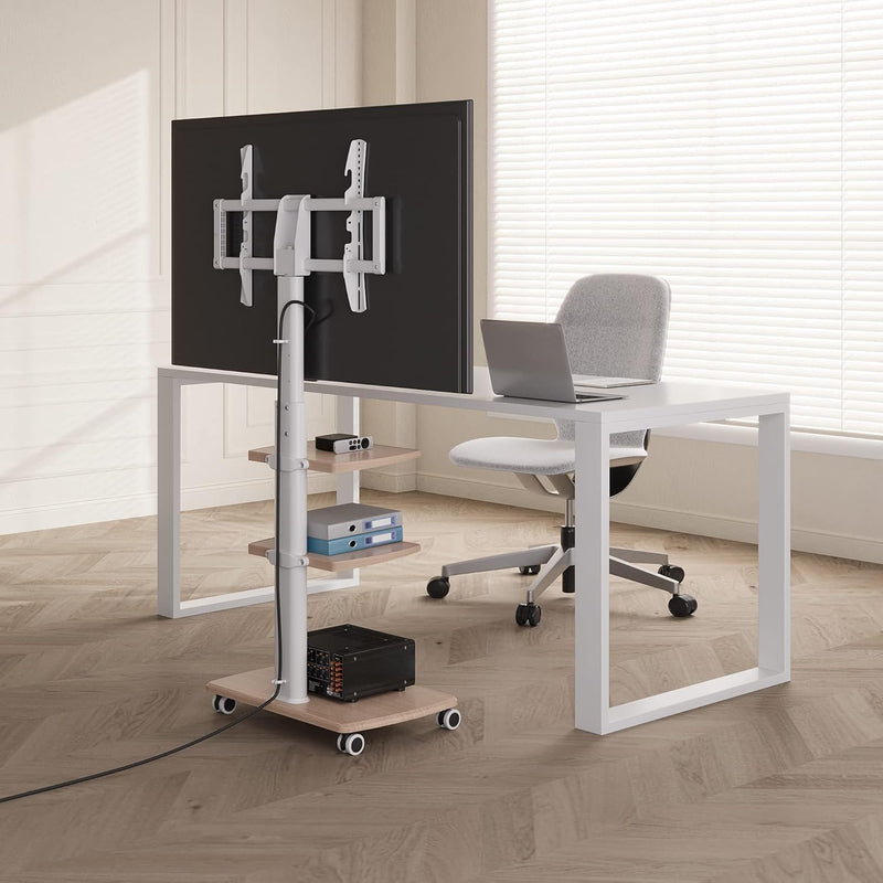 TV Stand on Wheels with 3 Shelves