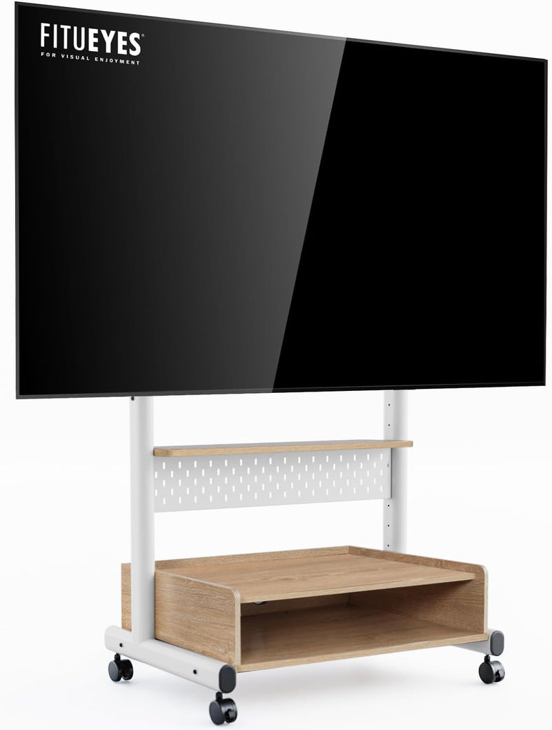 TV Stand on Wheels with Cabinet for 40-85