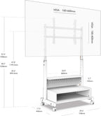 TV Stand on Wheels with Cabinet for 40-85