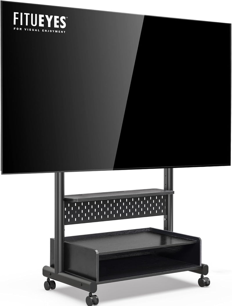 TV Stand on Wheels with Cabinet for 40-85