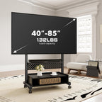 TV Stand on Wheels with Cabinet for 40-85