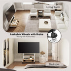 TV Stand on Wheels with Cabinet for 40-85