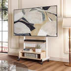 TV Stand on Wheels with Cabinet for 40-85