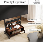 TV Stand on Wheels with Cabinet for 40-85 Inch