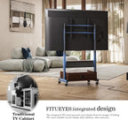 TV Stand on Wheels with Cabinet for 40-85 Inch