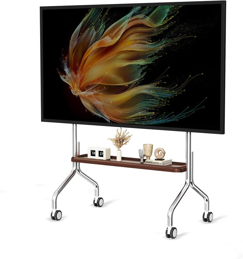 TV Stand on Wheels with Shelf for 32-75